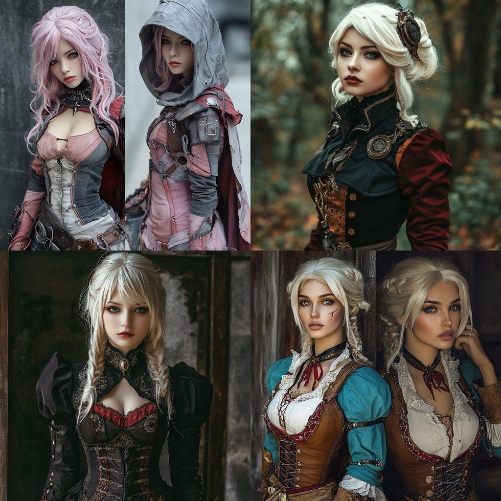 Cosplay fashion style, Midjourney V6.1, render 1 of 4