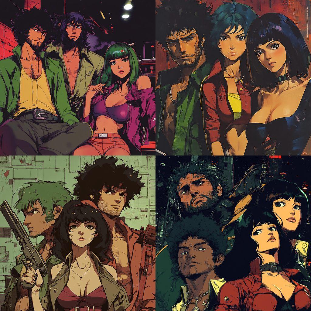 Cowboy Bebop style, Midjourney V6.1, render 1 of 4