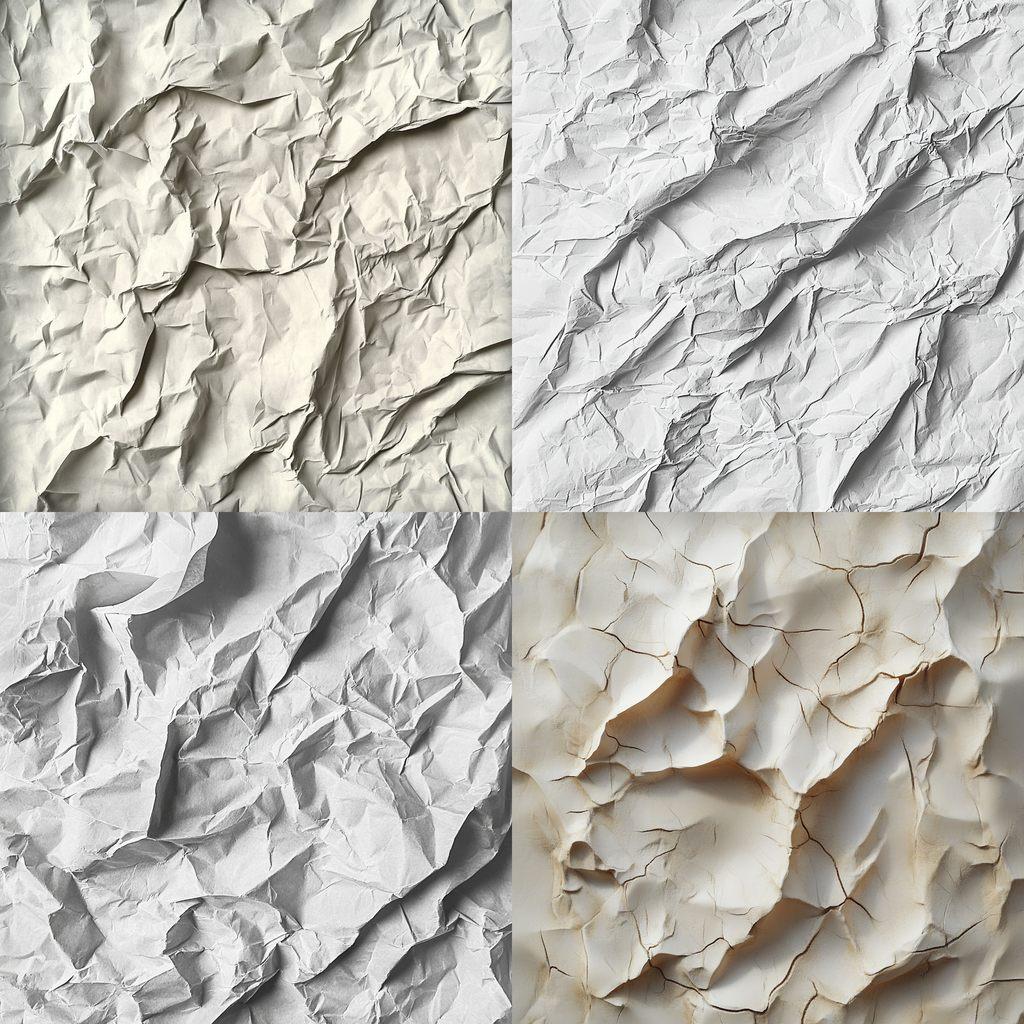 Crinkled texture style, Midjourney V6.1, render 1 of 4