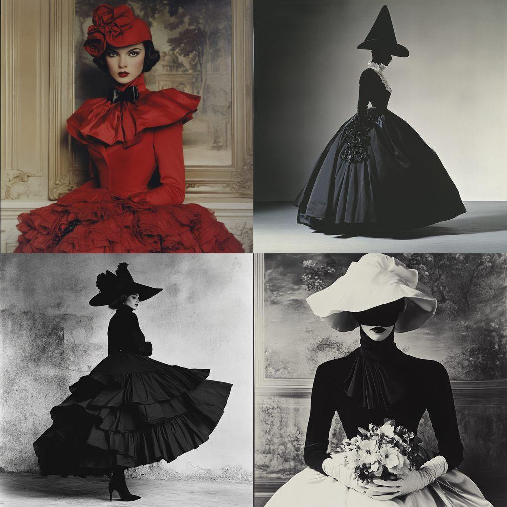 Cristobal Balenciaga style, Midjourney V6.1, render 1 of 4