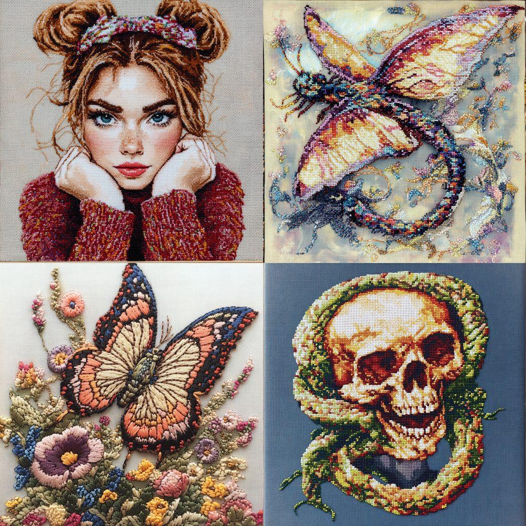 Cross-stitching style, Midjourney V6.1, render 1 of 4