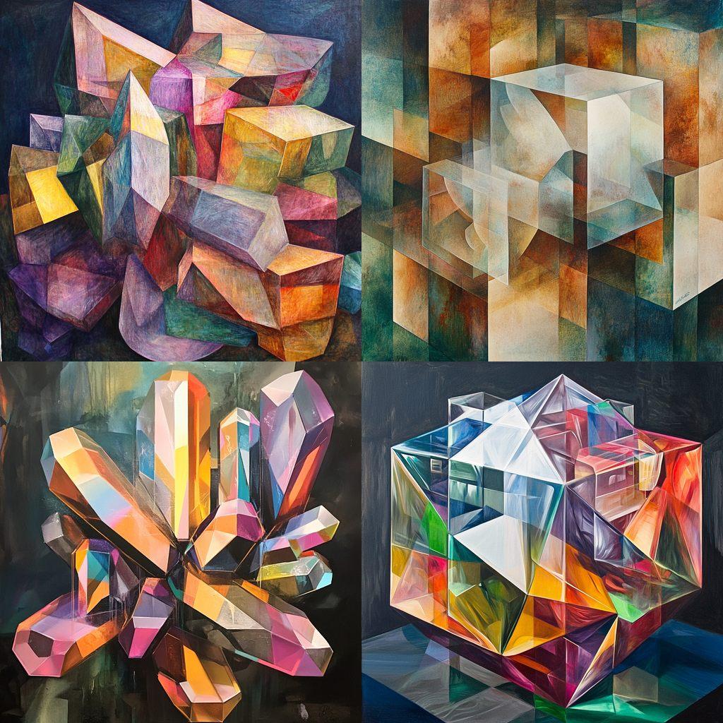 Crystal Cubism style, Midjourney V6.1, render 1 of 4