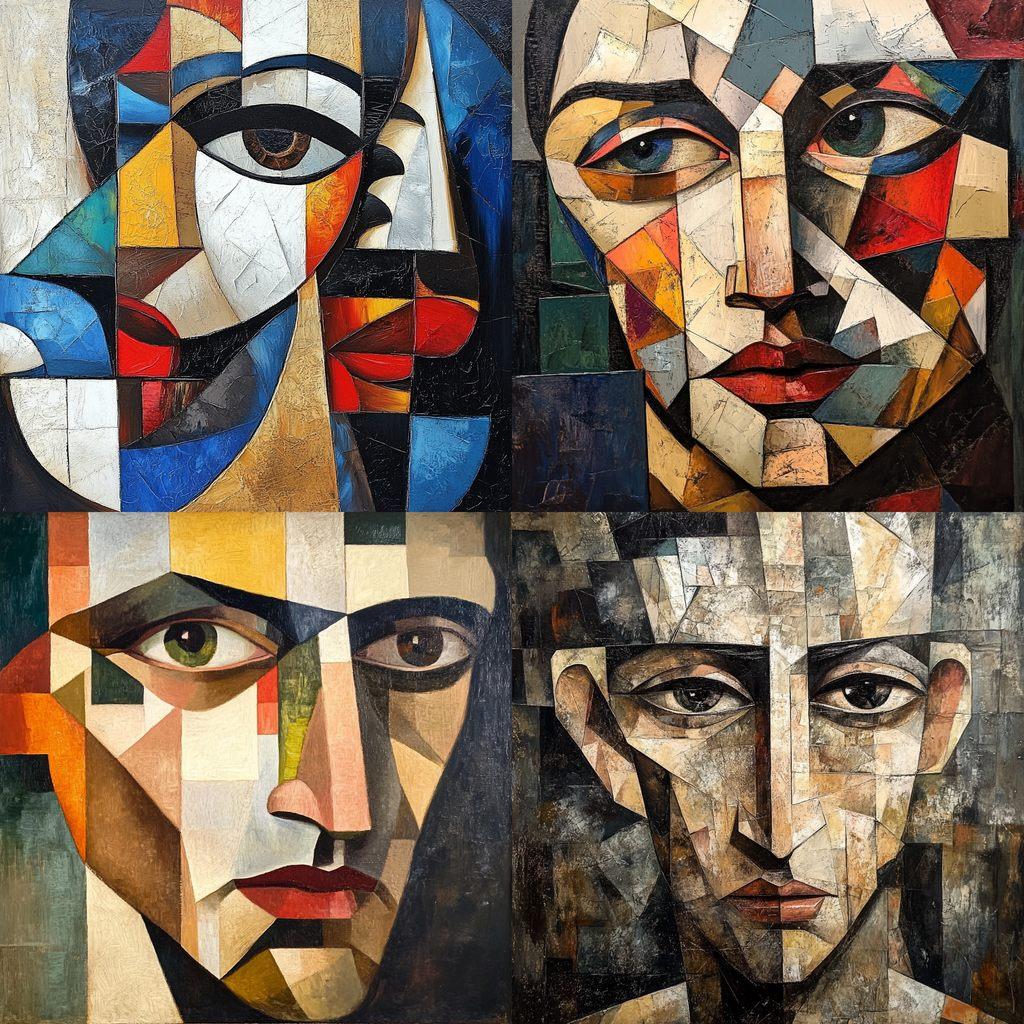 Cubism style, Midjourney V6.1, render 1 of 4