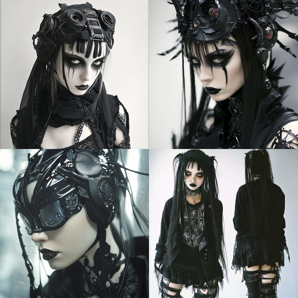 Cybergoth fashion style, Midjourney V6.1, render 1 of 4