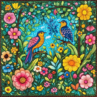 Terracework style, Midjourney V6.1: traditional folk art