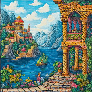 Terracework style, Midjourney V6.1: classical 18th-century oil painting
