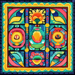 Terracework style, Midjourney V6.1: creative pattern composition
