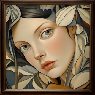 Mosaic Silhouette Deco style, Midjourney V6.1: traditional folk art
