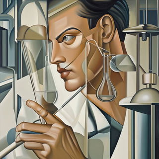Mosaic Silhouette Deco style, Midjourney V6.1: editorial illustration for popular scientific magazine cover
