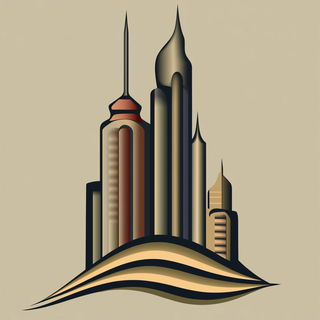 Mosaic Silhouette Deco style, Midjourney V6.1: bold minimalist logo design for Istanbul city municipal services