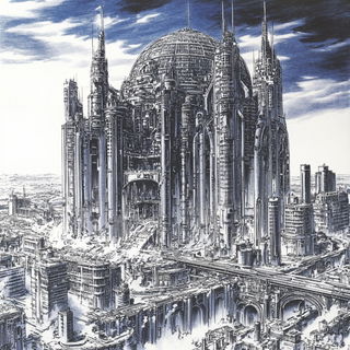 Cryocanyon style, Midjourney V6.1: megacity with futuristic bioarchitecture