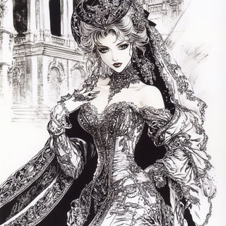 Cryocanyon style, Midjourney V6.1: haute-couture fashion outfit