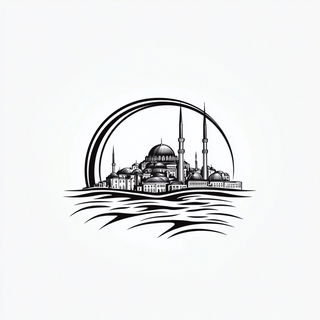 Cryocanyon style, Midjourney V6.1: bold minimalist logo design for Istanbul city municipal services