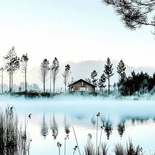Needlemoon style, Midjourney V6.1: realistic landscape photograph of quiet dawn