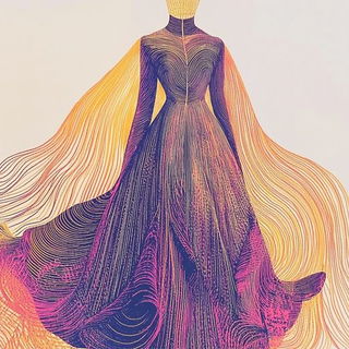 Castellopulp style, Midjourney V6.1: haute-couture fashion outfit