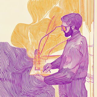 Castellopulp style, Midjourney V6.1: editorial illustration for popular scientific magazine cover