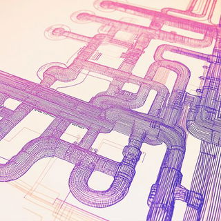 Castellopulp style, Midjourney V6.1: technical infrastructure blueprint schematics