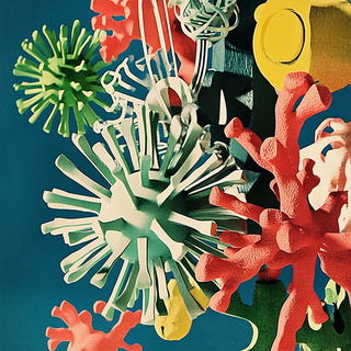 Petalfauna style, Midjourney V6.1: abstract 3D render