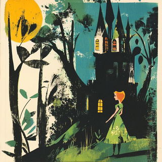 Petalfauna style, Midjourney V6.1: retro fairy-tale illustration