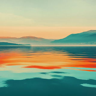 Terravast style, Midjourney V6.1: realistic landscape photograph of quiet dawn