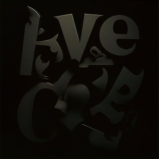 Featherstain style, Midjourney V6.1: typographic composition with large letters