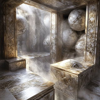 Ashgrid Monuments style, Midjourney V6.1: abstract 3D render