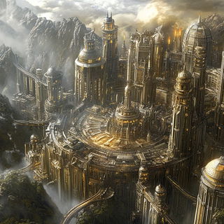 Ashgrid Monuments style, Midjourney V6.1: megacity with futuristic bioarchitecture