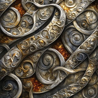 Ashgrid Monuments style, Midjourney V6.1: creative pattern composition