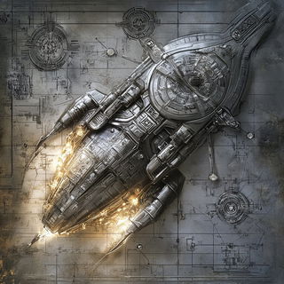 Ashgrid Monuments style, Midjourney V6.1: technical infrastructure blueprint schematics