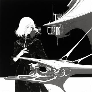 Sirocco Frameworks style, Midjourney V6.1: black-and-white manga comic strip