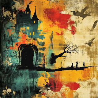 Halide Hinterlands style, Midjourney V6.1: retro fairy-tale illustration
