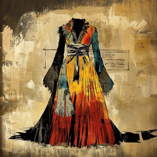 Halide Hinterlands style, Midjourney V6.1: haute-couture fashion outfit