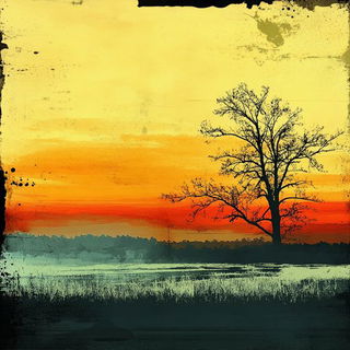 Halide Hinterlands style, Midjourney V6.1: realistic landscape photograph of quiet dawn