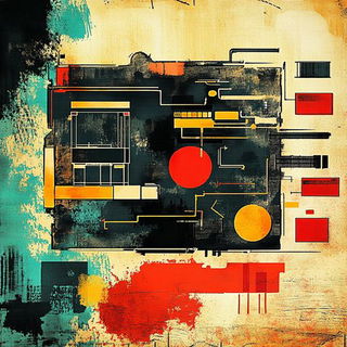 Halide Hinterlands style, Midjourney V6.1: technical infrastructure blueprint schematics