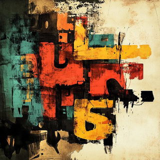 Halide Hinterlands style, Midjourney V6.1: typographic composition with large letters