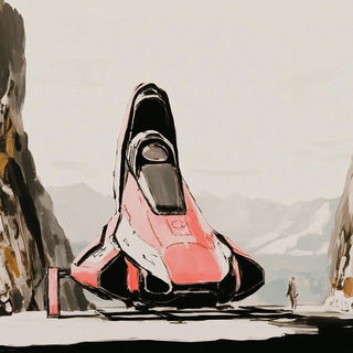 Blackthorn Endpaper style, Midjourney V6.1: cinematic shot from sci-fi movie