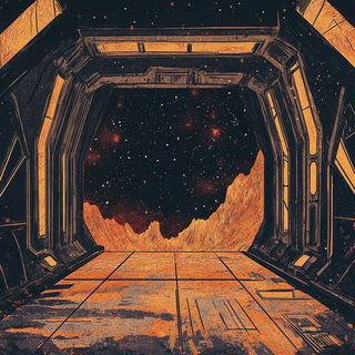 Luminolith style, Midjourney V6.1: cinematic shot from sci-fi movie