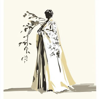 Greenfinch Isogrid style, Midjourney V6.1: haute-couture fashion outfit