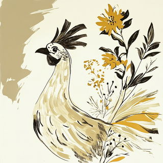 Greenfinch Isogrid style, Midjourney V6.1: traditional folk art