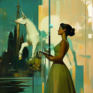 Opaline Midway style, Midjourney V6.1: retro fairy-tale illustration