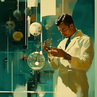 Opaline Midway style, Midjourney V6.1: editorial illustration for popular scientific magazine cover