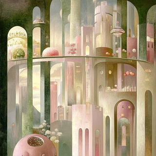 Balloonletter style, Midjourney V6.1: megacity with futuristic bioarchitecture