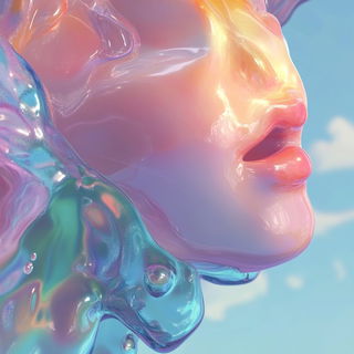 Pomegranate Dryad style, Midjourney V6.1: abstract 3D render