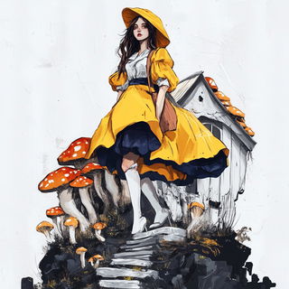 Sunshaft Scenography style, Midjourney V6.1: retro fairy-tale illustration