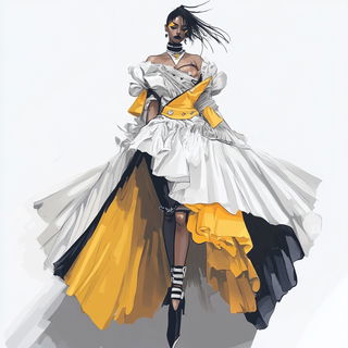 Sunshaft Scenography style, Midjourney V6.1: haute-couture fashion outfit