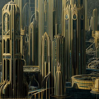 Whorlweave style, Midjourney V6.1: megacity with futuristic bioarchitecture