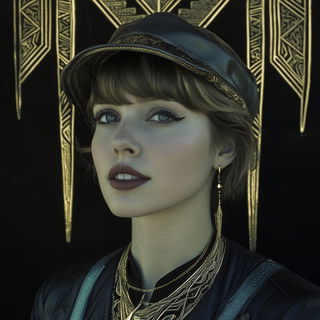 Whorlweave style, Midjourney V6.1: photographic portrait of female protagonist