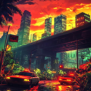 Brocadetail style, Midjourney V6.1: megacity with futuristic bioarchitecture