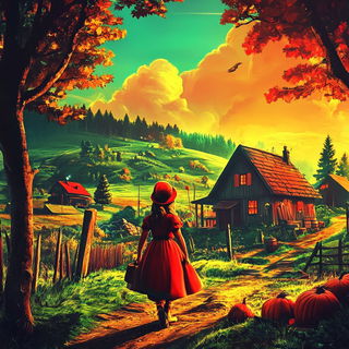 Brocadetail style, Midjourney V6.1: retro fairy-tale illustration