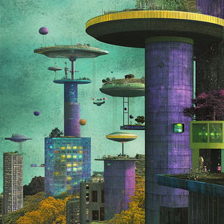 Autumn Bubble Conservatory style, Midjourney V6.1: megacity with futuristic bioarchitecture